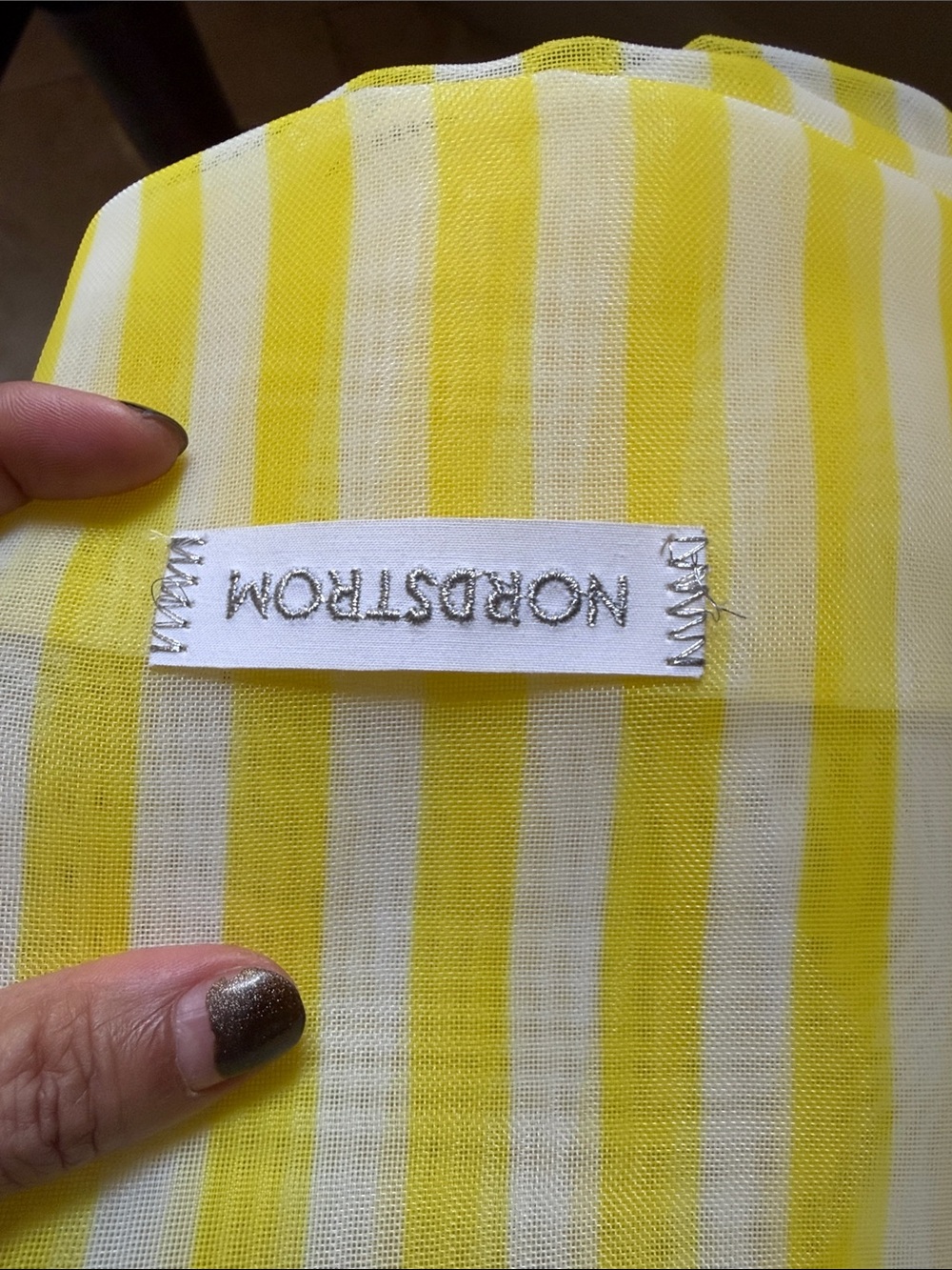 Nordstrom anniversary Yellow and White Striped beach Tote - Picture 5 of 7